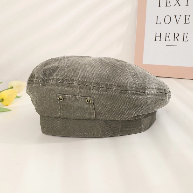Women's Japanese Style Minimalist Streetwear Solid Color Eaveless Beret Hat