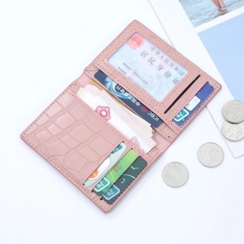 Women's Solid Color Pu Leather Open Card Holders