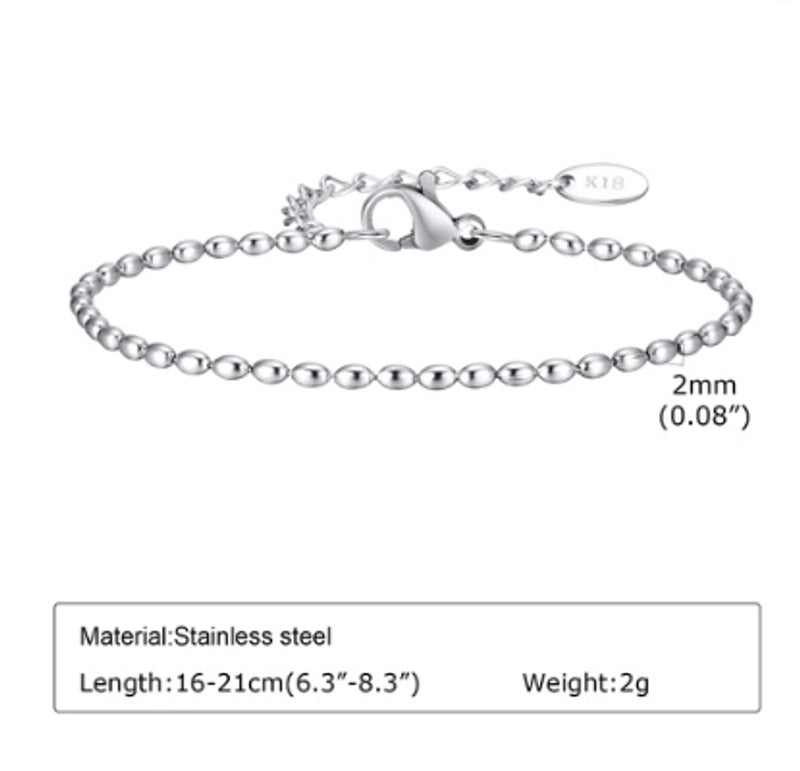 Minimalist Solid Color Stainless Steel Gold Plated Bracelets In Bulk