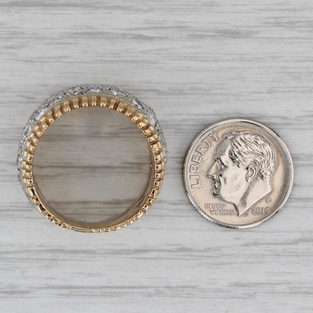 2.50ctw Pave Diamond Ring 14k White Yellow Gold Size 8.5 Cocktail