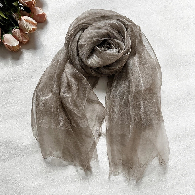 Women's Elegant Sweet Color Block Silk Silk Scarf