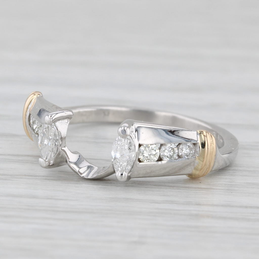 0.35ctw Diamond Ring Jacket Enhancer Guard 14k White Gold Size 5.75 Wedding Band