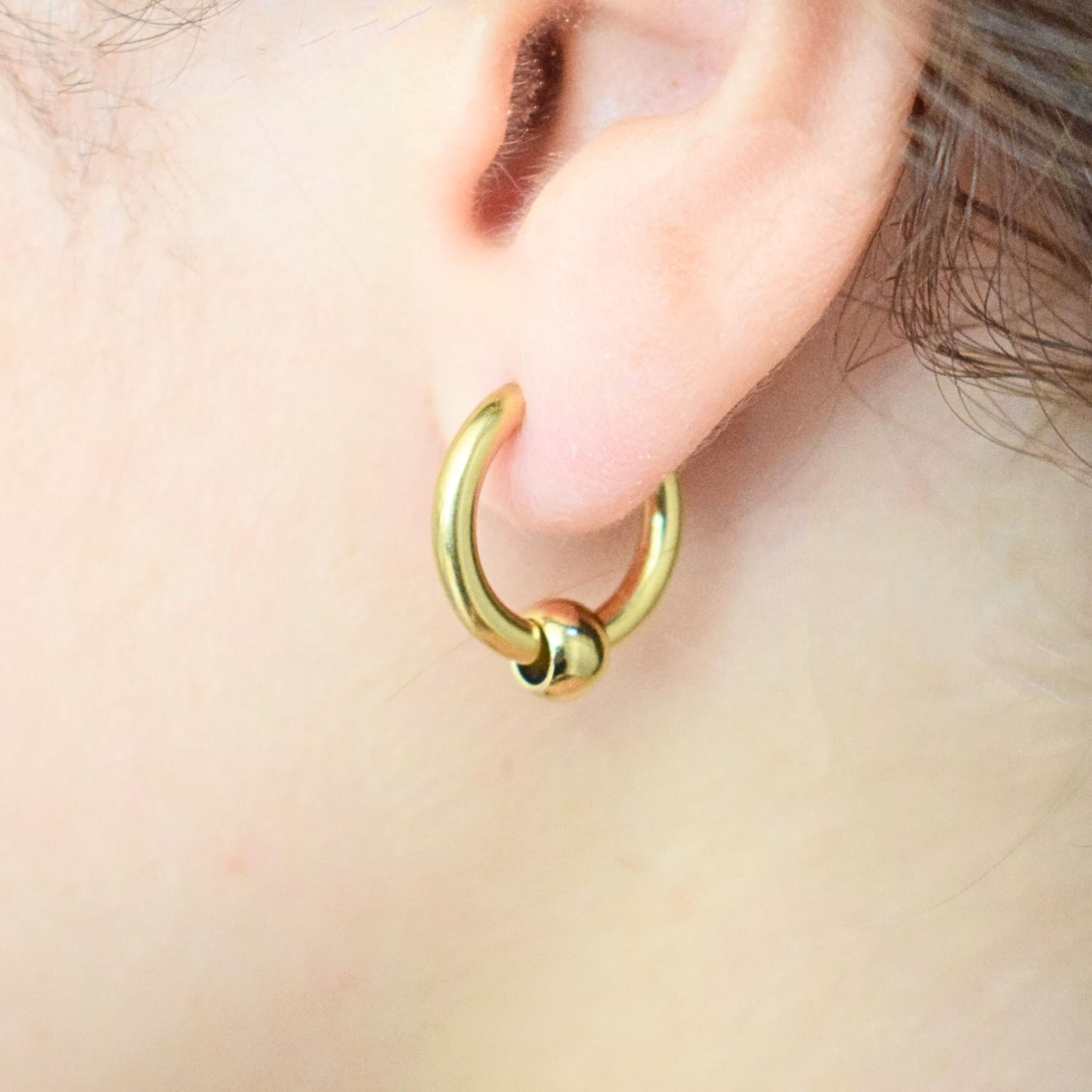 12mm Ball hoops - Gold