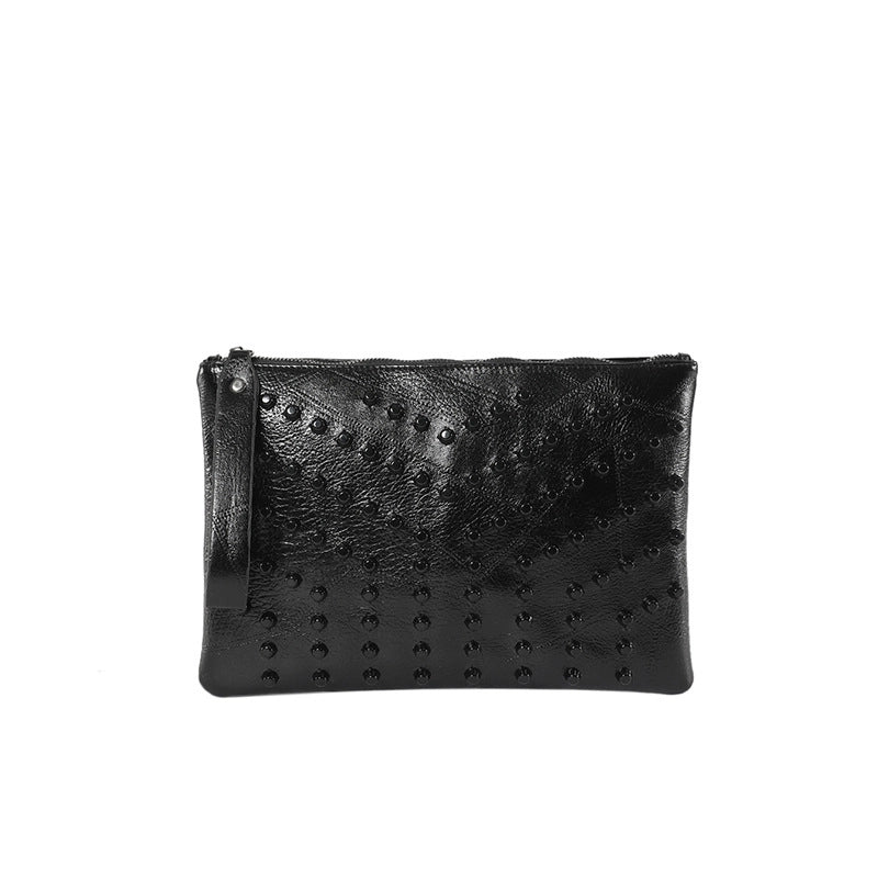 Women's Pu Leather Solid Color Classic Style Zipper Envelope Bag