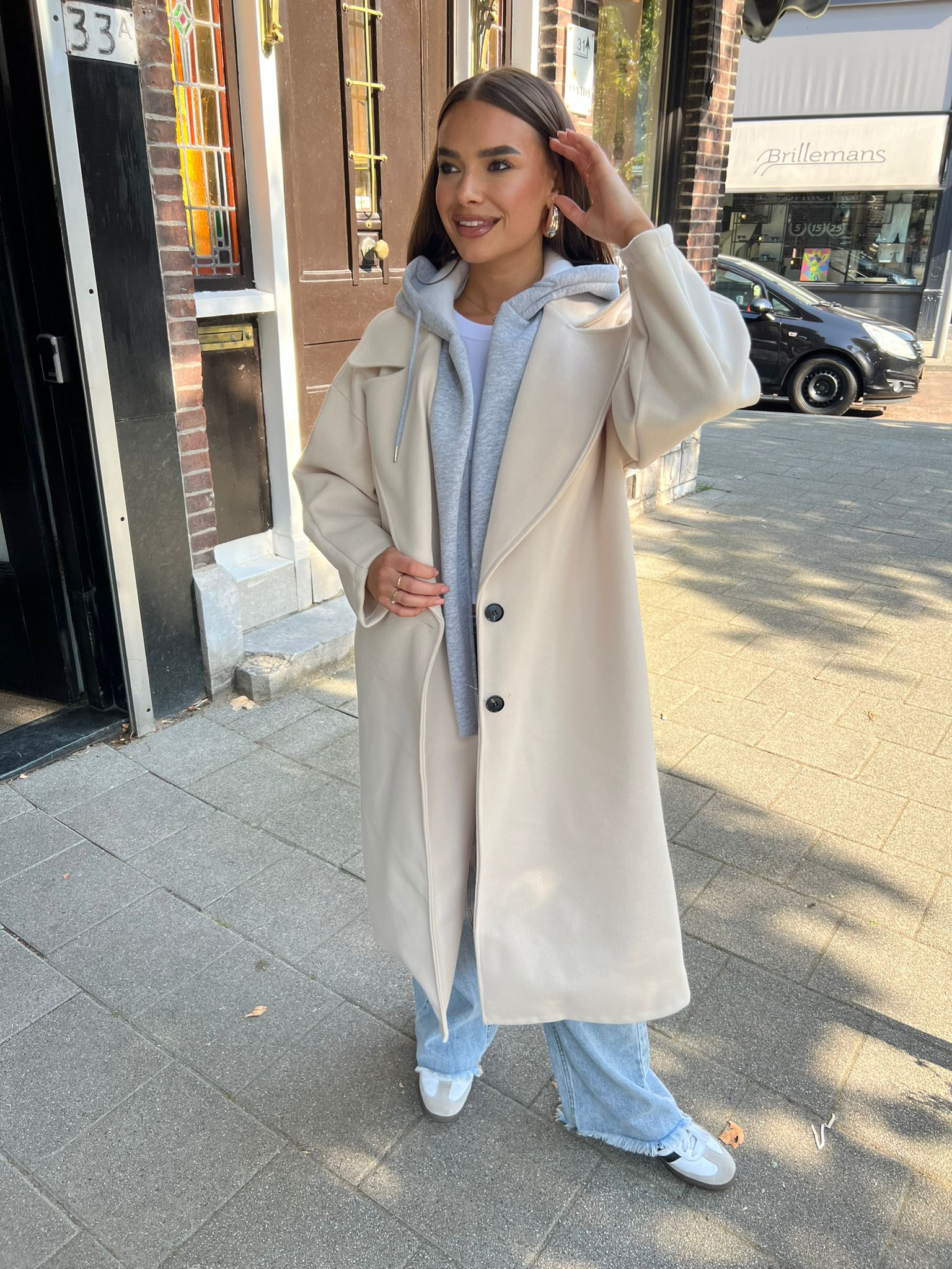 Trenchcoat Hoodie Ecru