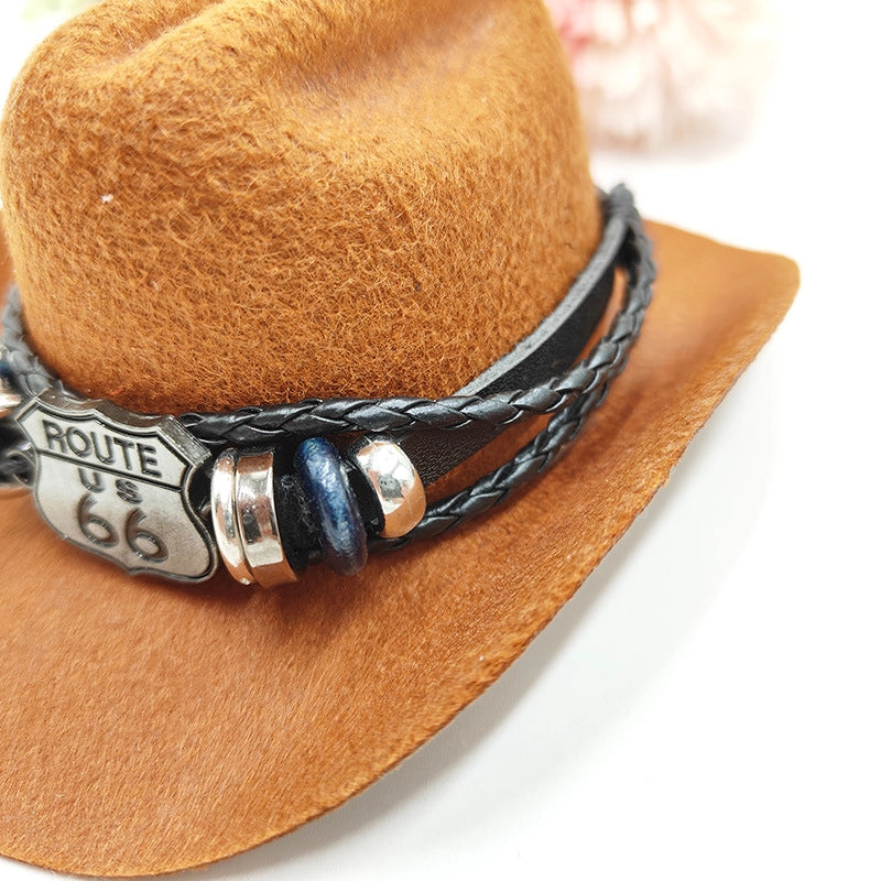 Cowboy Style Polyester Solid Color Pet Hat