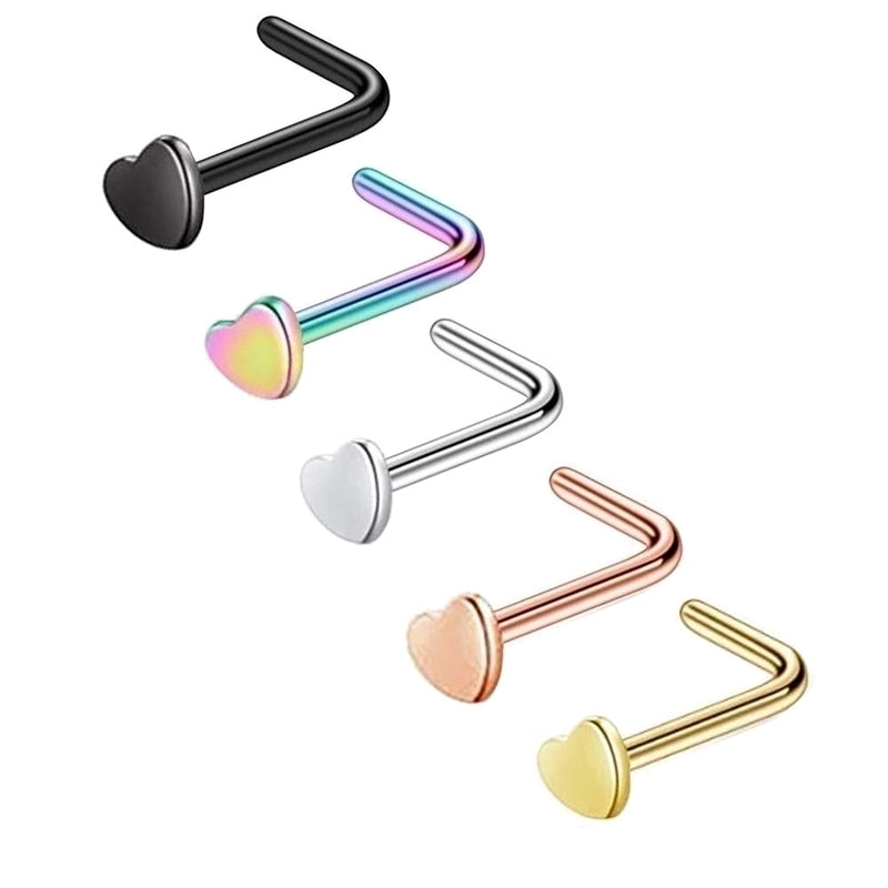 Minimalist Heart Shape Stainless Steel Nose Studs 1 Piece