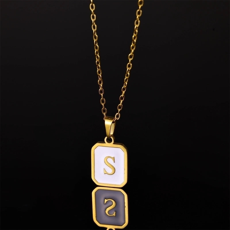 Casual Minimalist Artistic Letter Stainless Steel Plating Pendant Necklace