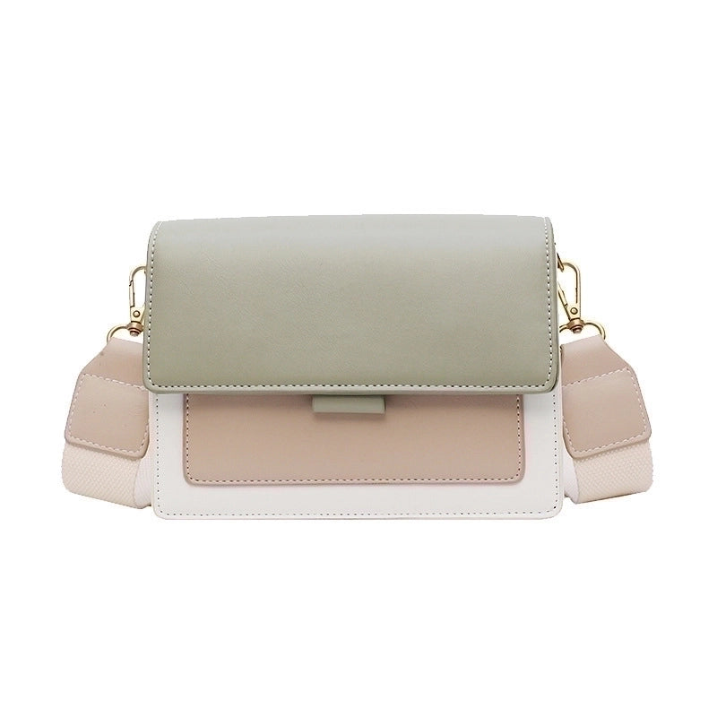 Women's Small Pu Leather Color Block Elegant Square Flip Cover Shoulder Bag Crossbody Bag Square Bag