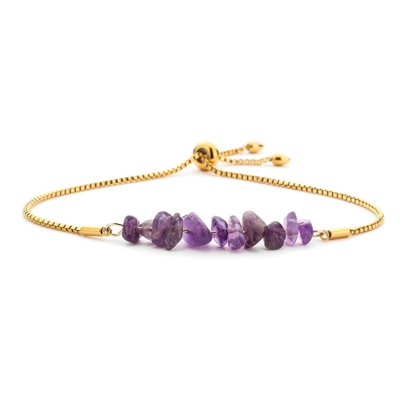 Casual Irregular Stainless Steel Natural Stone Bracelets In Bulk