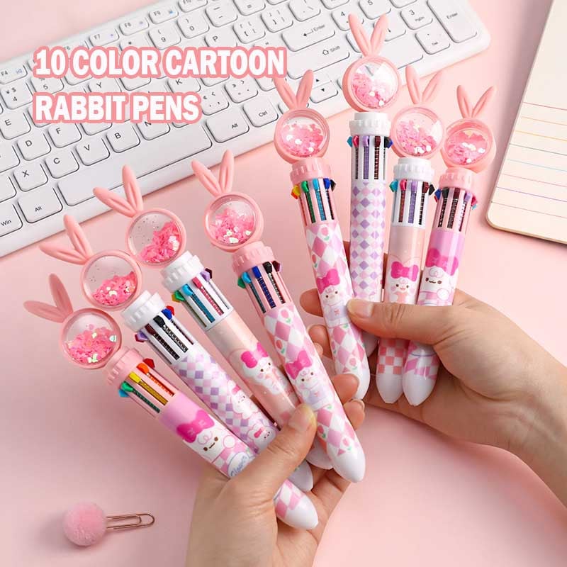 10 Color Cartoon Rabbit Pens🐰