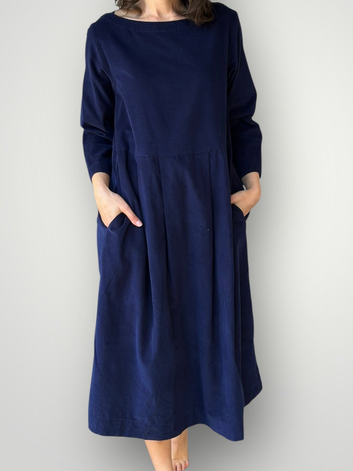 laura dress-indigo cord