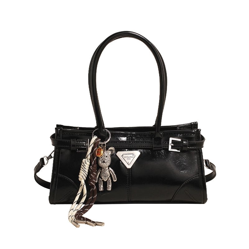 Women's Medium Pu Leather Solid Color Streetwear Sewing Thread Square Zipper Underarm Bag
