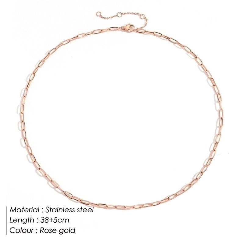 Fashion Short Women's Chain 316l Titanium Steel 14k Gold Plated Necklace Clavicle Chain