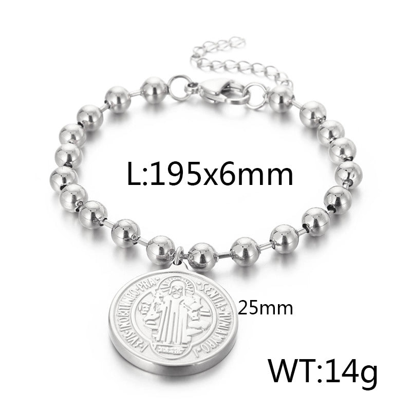 Stainless Steel Titanium Steel 18K Gold Plated Minimalist Plating Human Round Bracelets Necklace