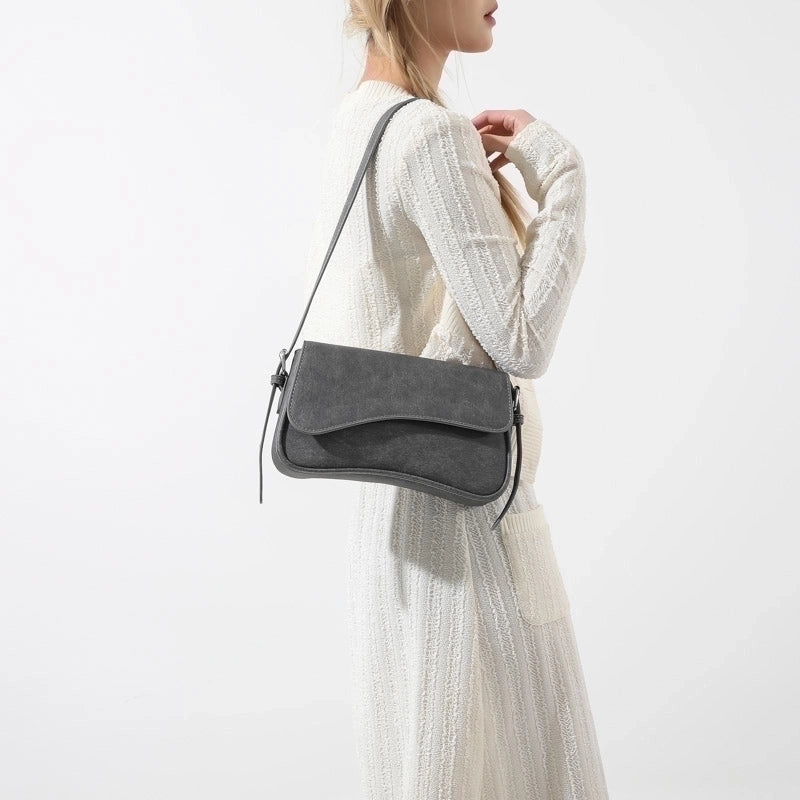 Women's Pu Leather Solid Color Vintage Style Classic Style Sewing Thread Square Flip Cover Crossbody Bag