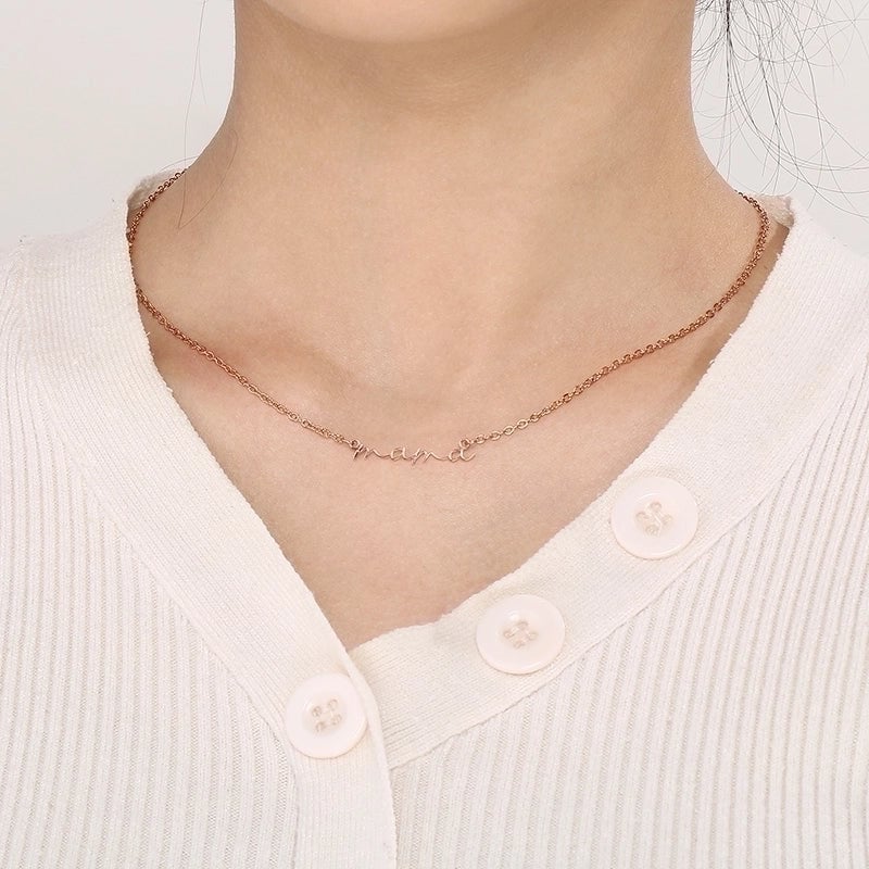 Minimalist Letter Titanium Steel 18K Gold Plated Plating Necklace