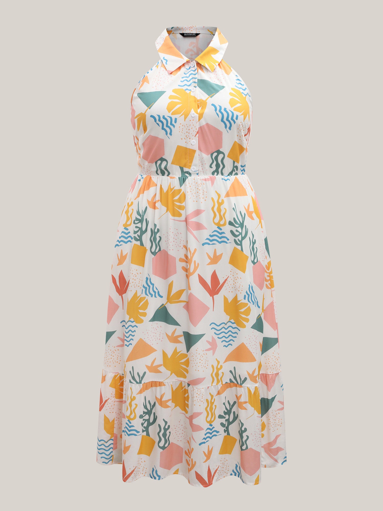 All About Sea Stretchy Waist Midi Dress