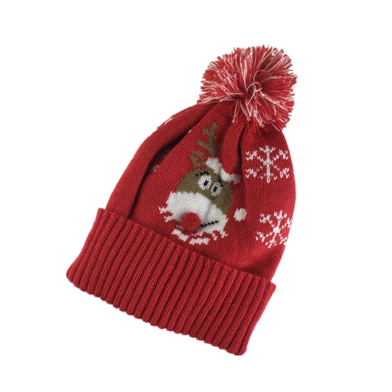 Unisex Cartoon Style Cute Santa Claus Elk Eaveless Wool Cap