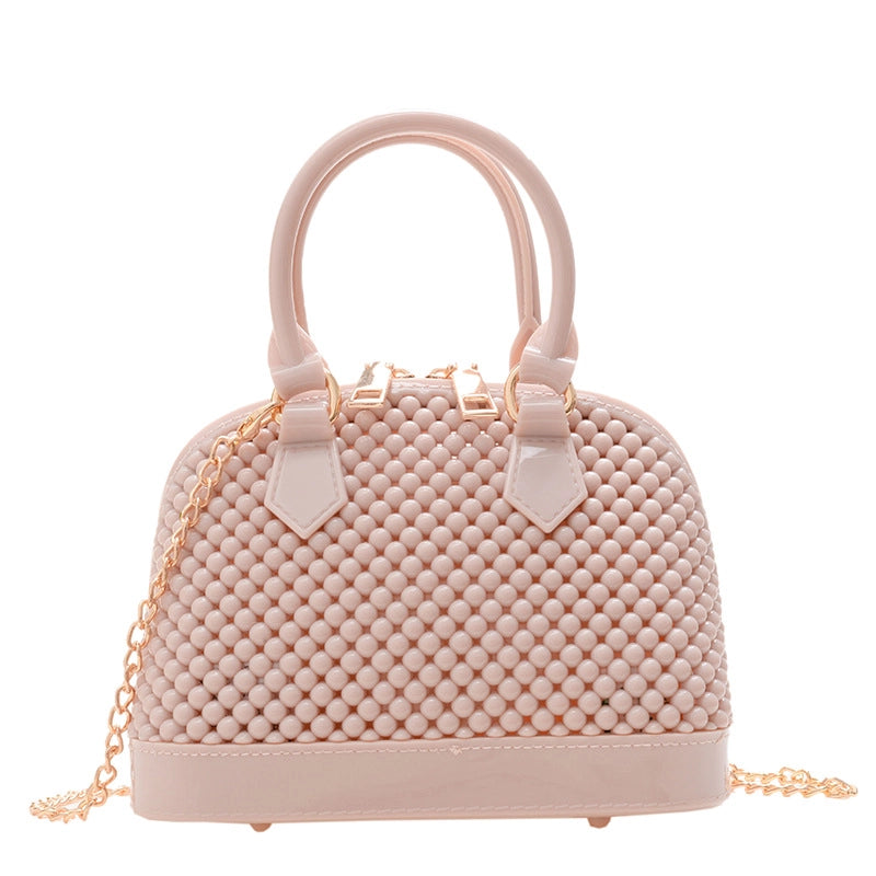 Women's Pvc Solid Color Fashion Shell Zipper Shoulder Bag Crossbody Bag Dome Bag