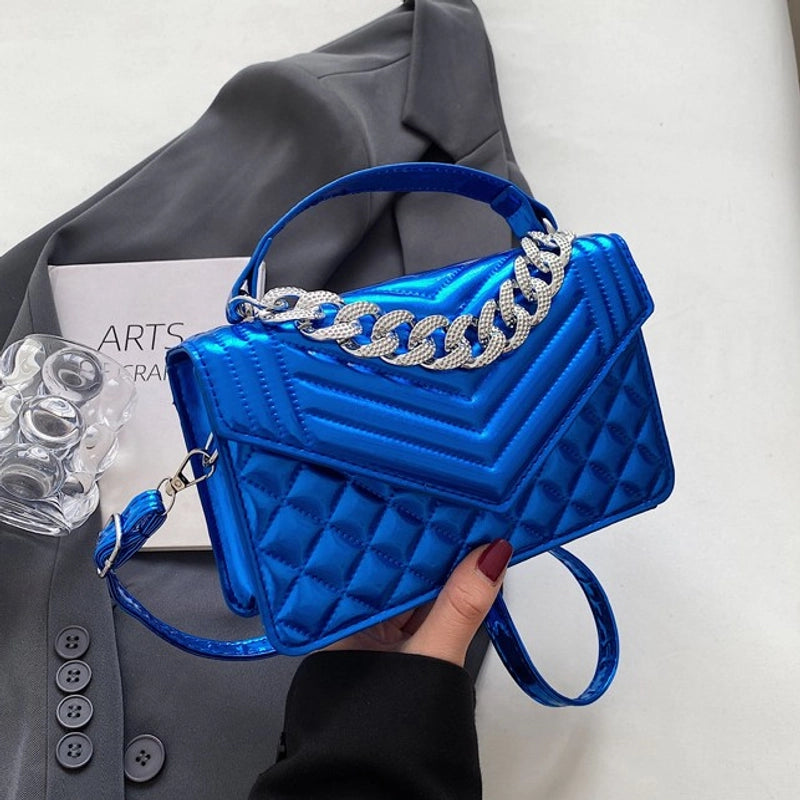 Women's Medium Pu Leather Solid Color Streetwear Magnetic Buckle Crossbody Bag