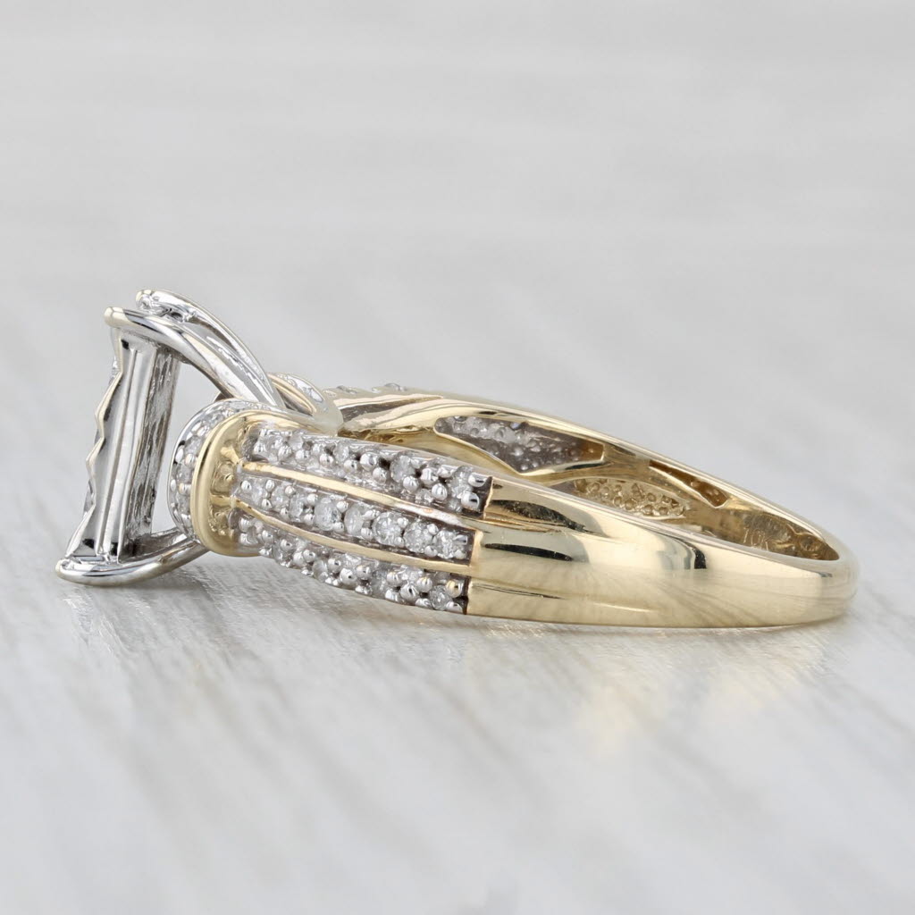 0.39ctw Diamond Engagement Ring 10k White Yellow Gold Size 7