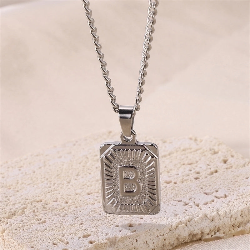 Hip-hop Letter Titanium Steel Plating Gold Plated Pendant Necklace