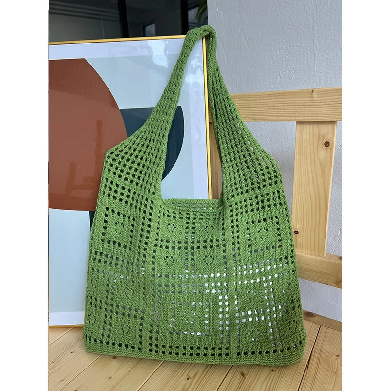 Women's Vintage Style Solid Color Polyester Shopping Bags