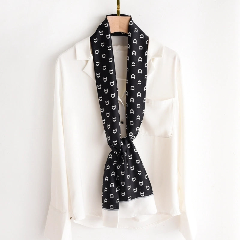 Women's Elegant Printing Satin Silk Scarf