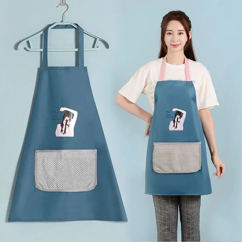 2 Pieces of Waterproof & oilproof Kitchen Apron . Kitchen Apron with Pockets