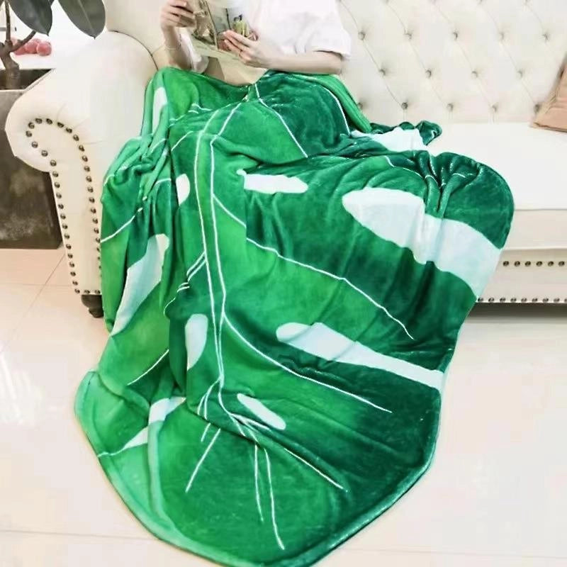 Casual Elegant Leaf Polyester Blanket Couch & Sofa Decor