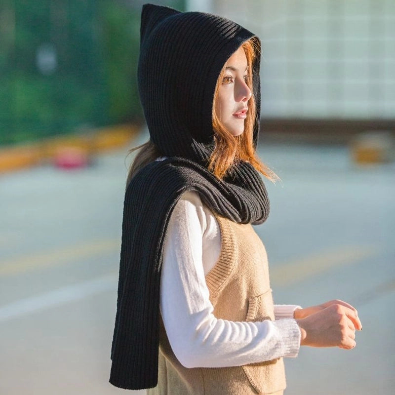 Fashion Knitted Hat Autumn And Winter Air Conditioning Shawl Integrated Parent-child Scarf