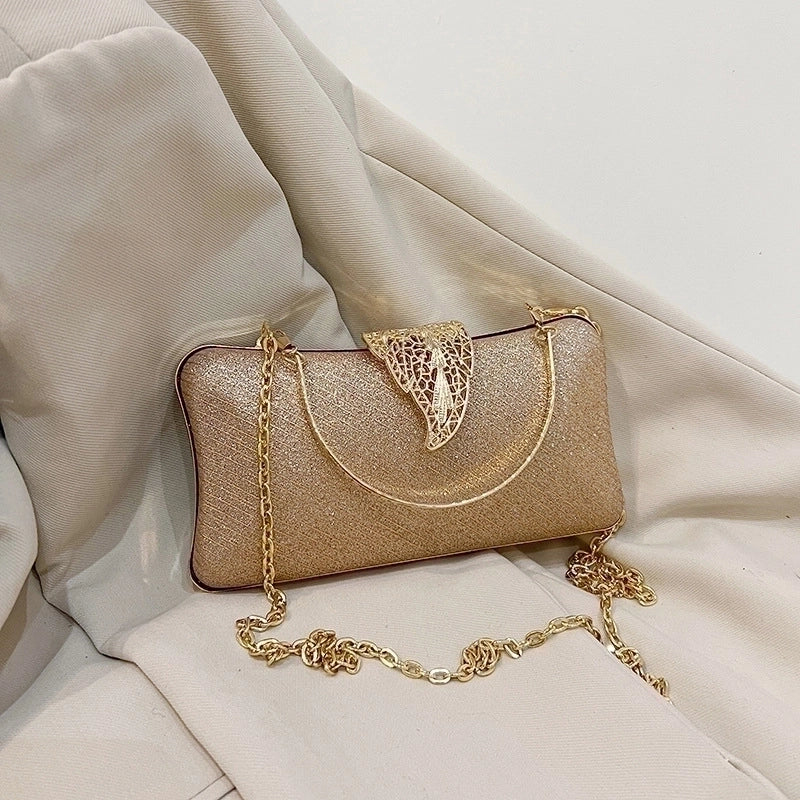 Silver Black Gold PVC Resin Fabric Solid Color Square Evening Bags