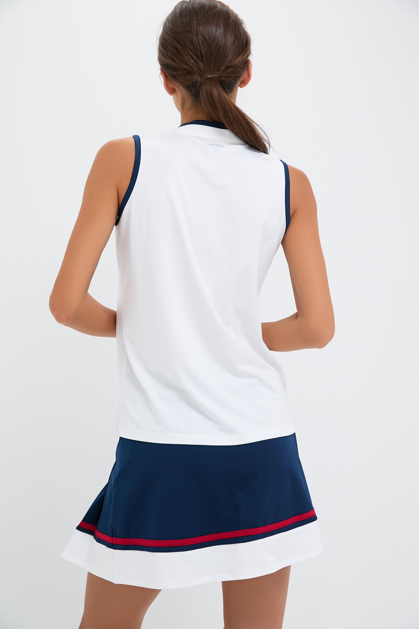 White Sleeveless Connors Mock Neck