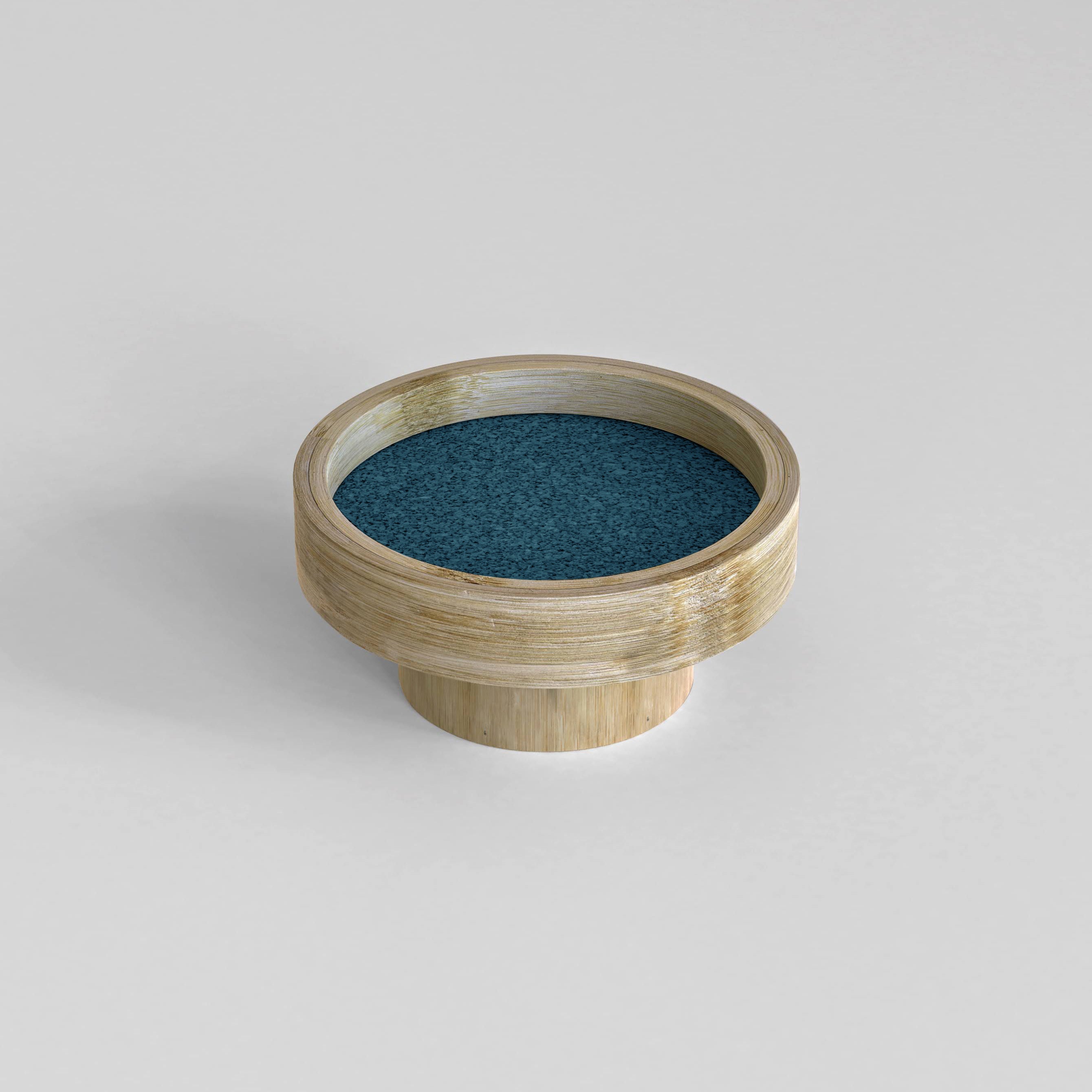 Podium Round Tray: Handmade Bamboo Serving for Pintrest Ambience [20cm/8in(Dia) x 7cm/3in(H)]