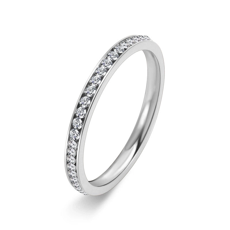 Minimalist Circle 304 Stainless Steel Rhinestones 18K Gold Plated Rhinestone Rings