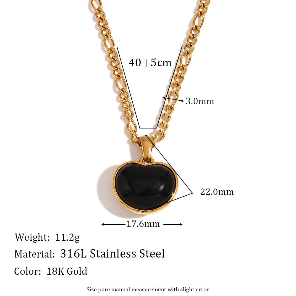 Fashion Heart Stainless Steel 18K Gold Plated Necklaces