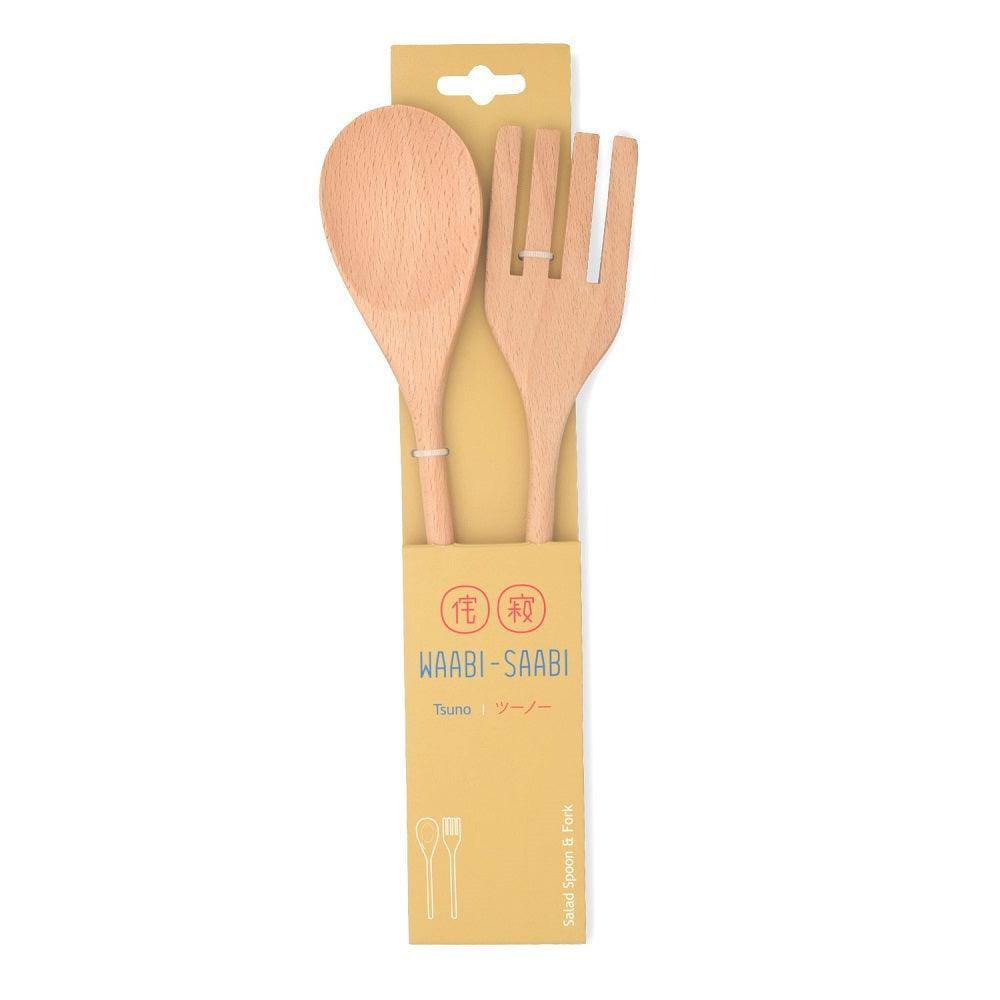 Tsuno Beechwood Salad Spoon & Fork Set