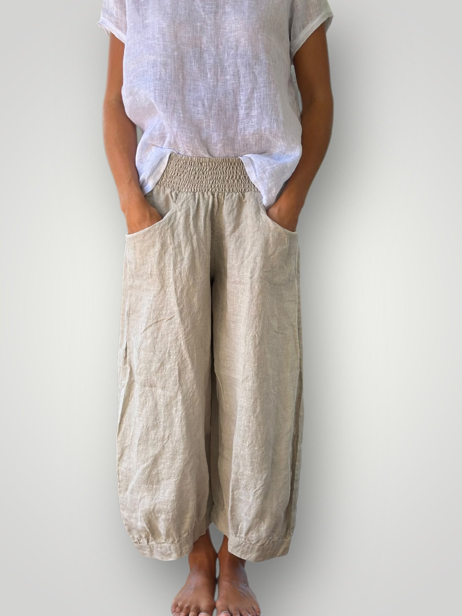 jackie pant - natural linen