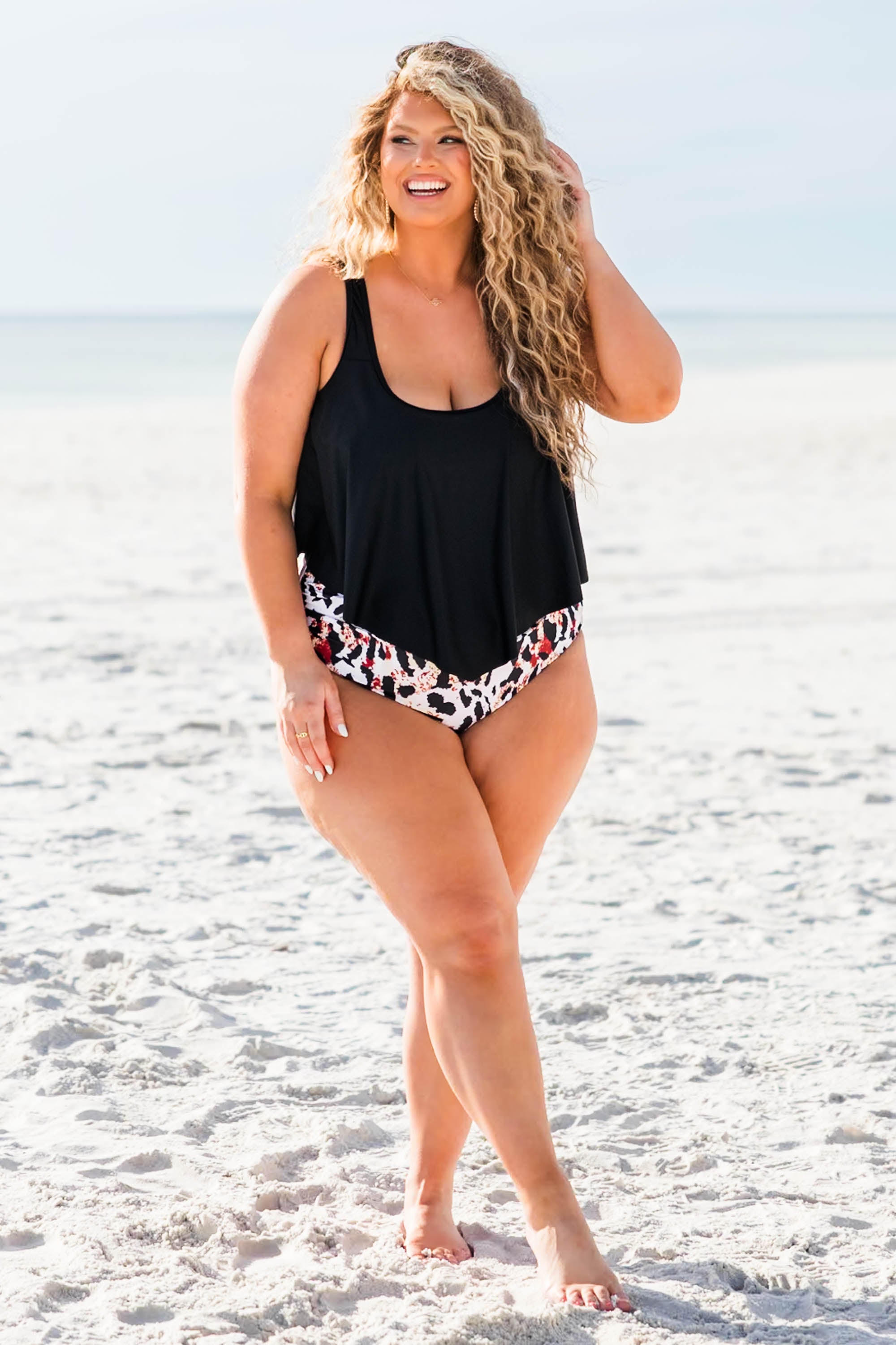 Beach Sweetheart Swim Bottom. Leopard