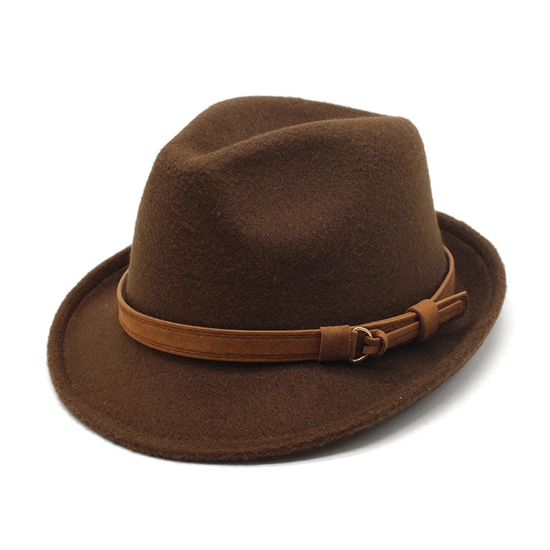 Women's Men's Basic Classic Style  Solid Color Big Eaves Flat Eaves Fedora Hat