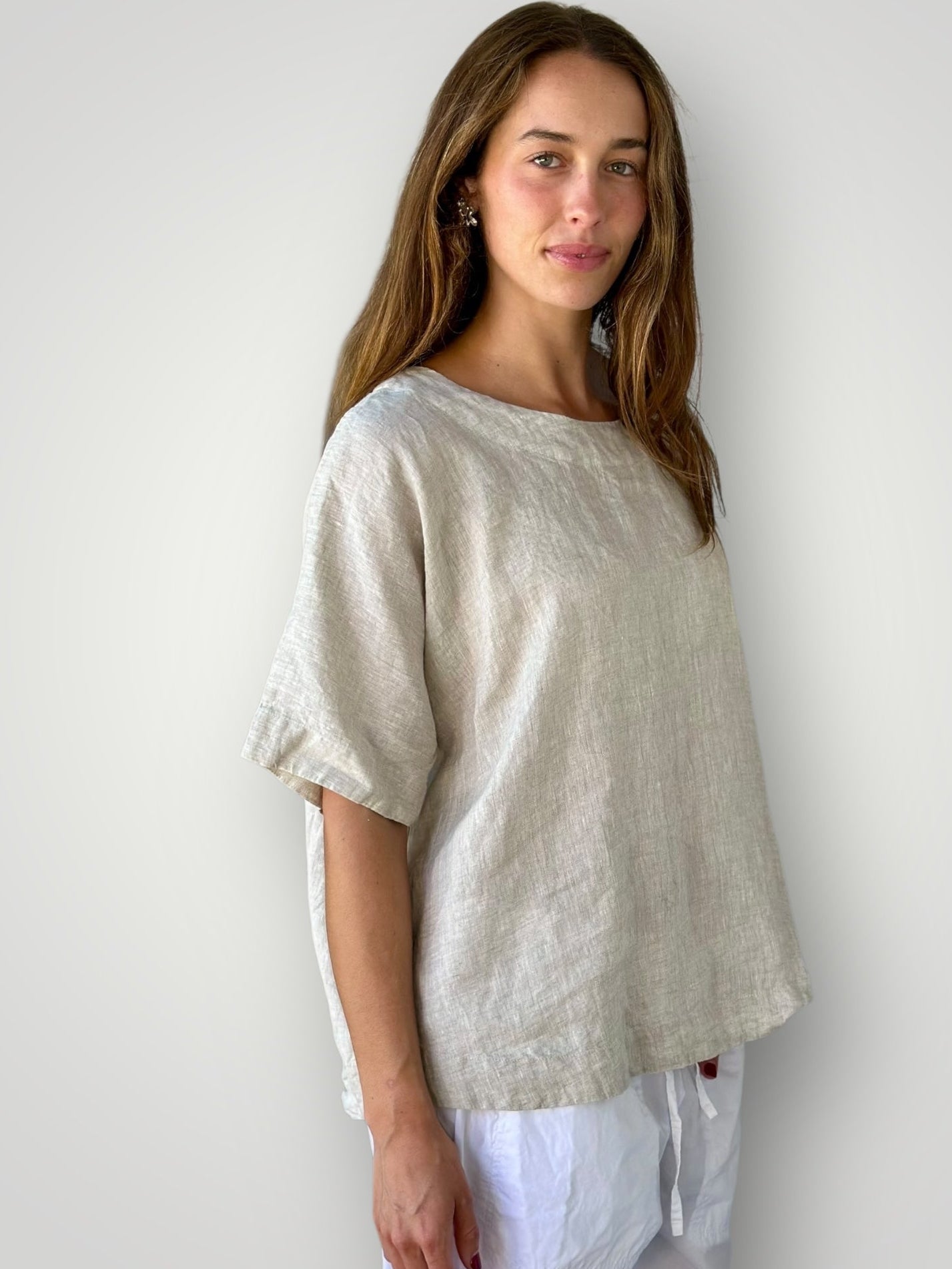 mia top - natural linen