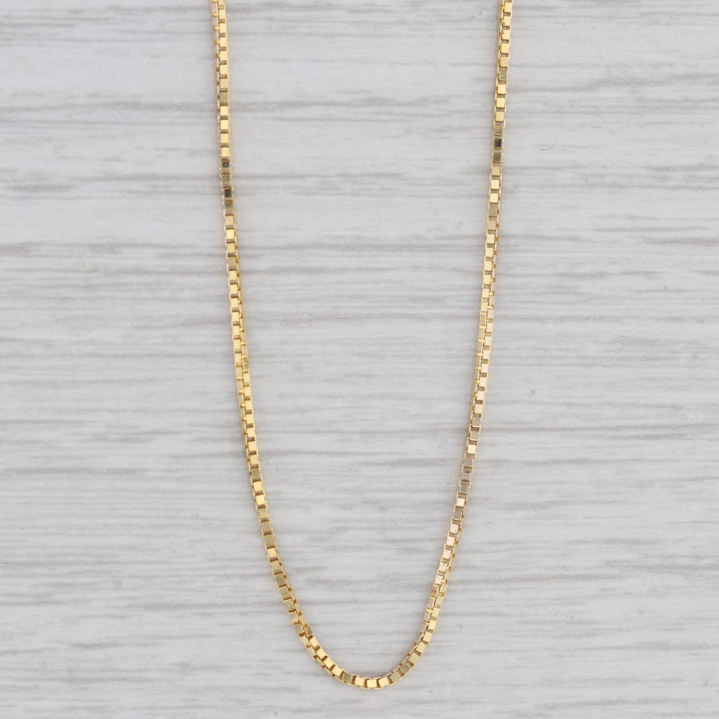 24 Box Chain Necklace 14k Yellow Gold 1.1mm