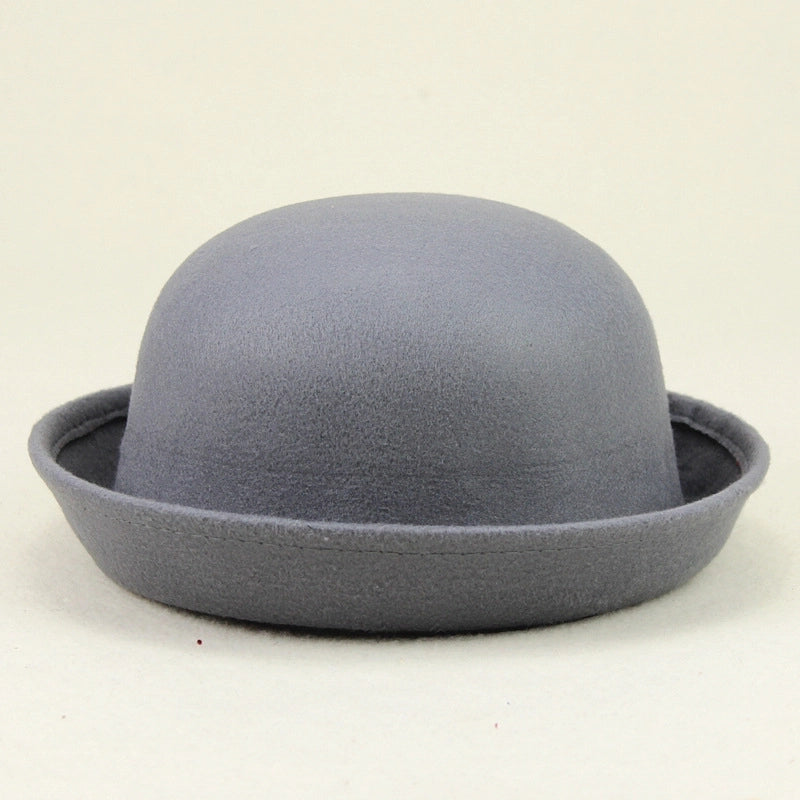 Unisex Minimalist Solid Color Eaveless Fedora Hat