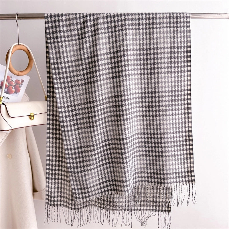 Unisex Business Basic Minimalist Tassel Imitation Cashmere Polyester Scarf