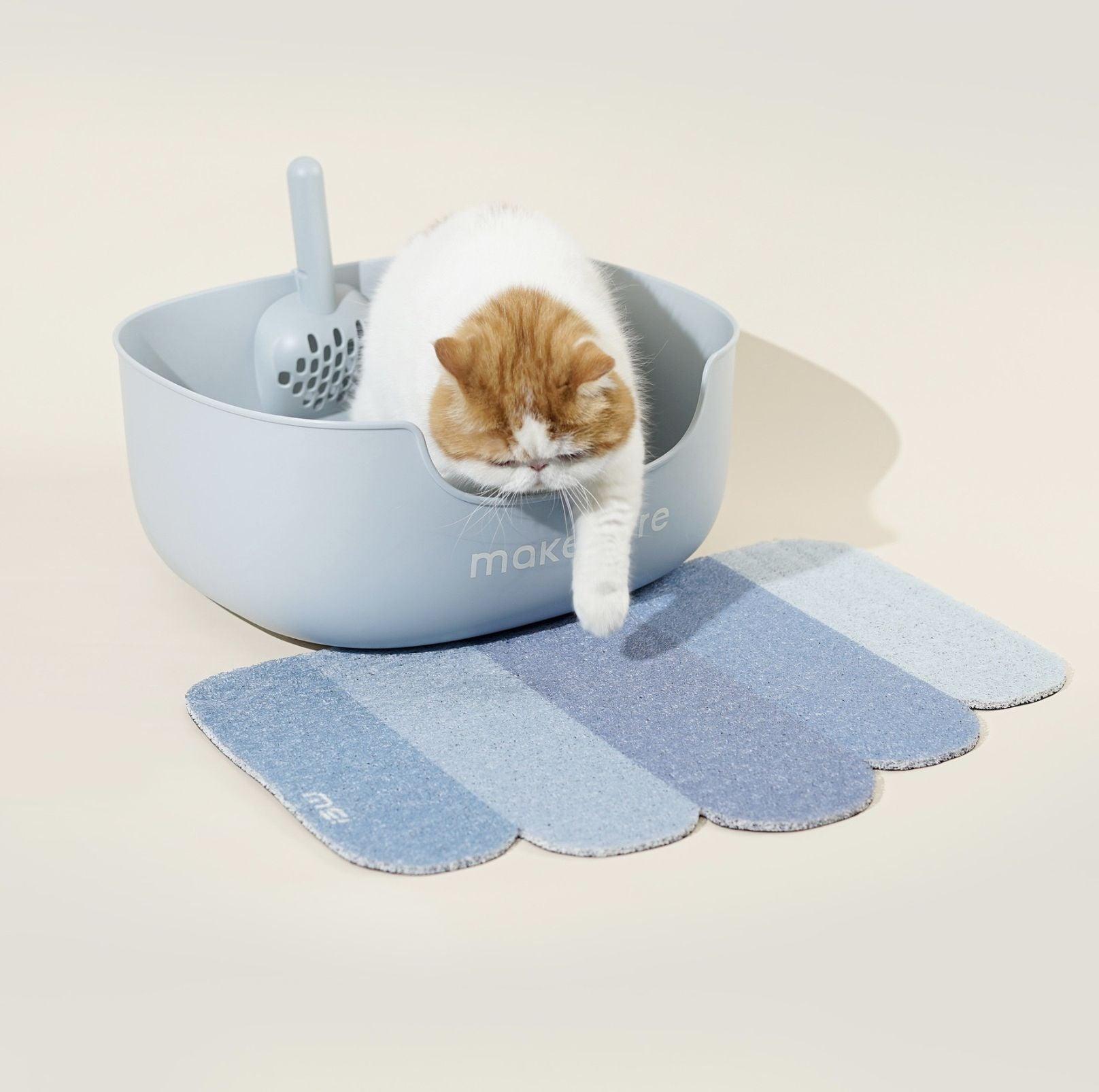 Makesure Open Cat Litter Tray Cat Litter Box  (Litter mat included)