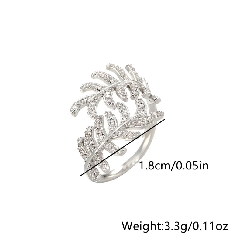240 Pieces Copper Inlay Leaf Zircon Copper Rings