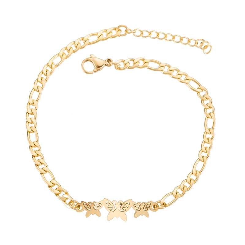 Women's Fashion Heart Butterfly Elephant Stainless Steel No Inlaid Bracelets Plating Stainless Steel Bracelets