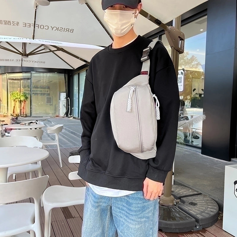 Women's Men's Preppy Style Streetwear Sports Solid Color Nylon Waist Bags