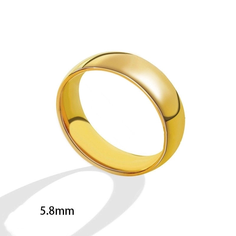 Minimalist Solid Color Titanium Steel Plating Rings 1 Piece